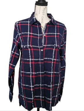 Sundry Navy and Red Checkered Shirt